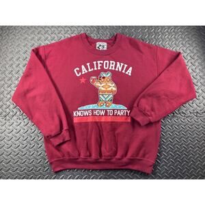 Riot Society Sweater Adult Large Red Long Sleeve Crewneck Sweatshirt Casual Mens